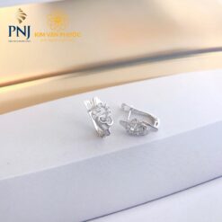 Bông Tai Vàng Trắng PNJ 10K