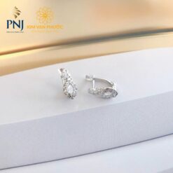 Bông Tai Vàng Trắng 10K PNJ