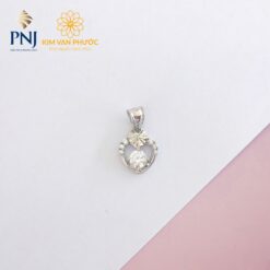 MẶT DÂY CHUYỀN TRÁI TIM 10K ĐÍNH ĐÁ CZ PNJ