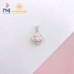 MẶT DÂY CHUYỀN VÀNG TRẮNG 10K ĐÍNH ĐÁ CZ PNJ