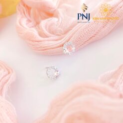 BÔNG TAI VÀNG TRẮNG PNJ 10K ĐÍNH ĐÁ