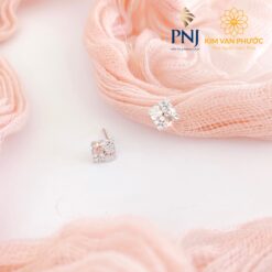 BÔNG TAI VÀNG TRẮNG PNJ 10K ĐÍNH ĐÁ CZ